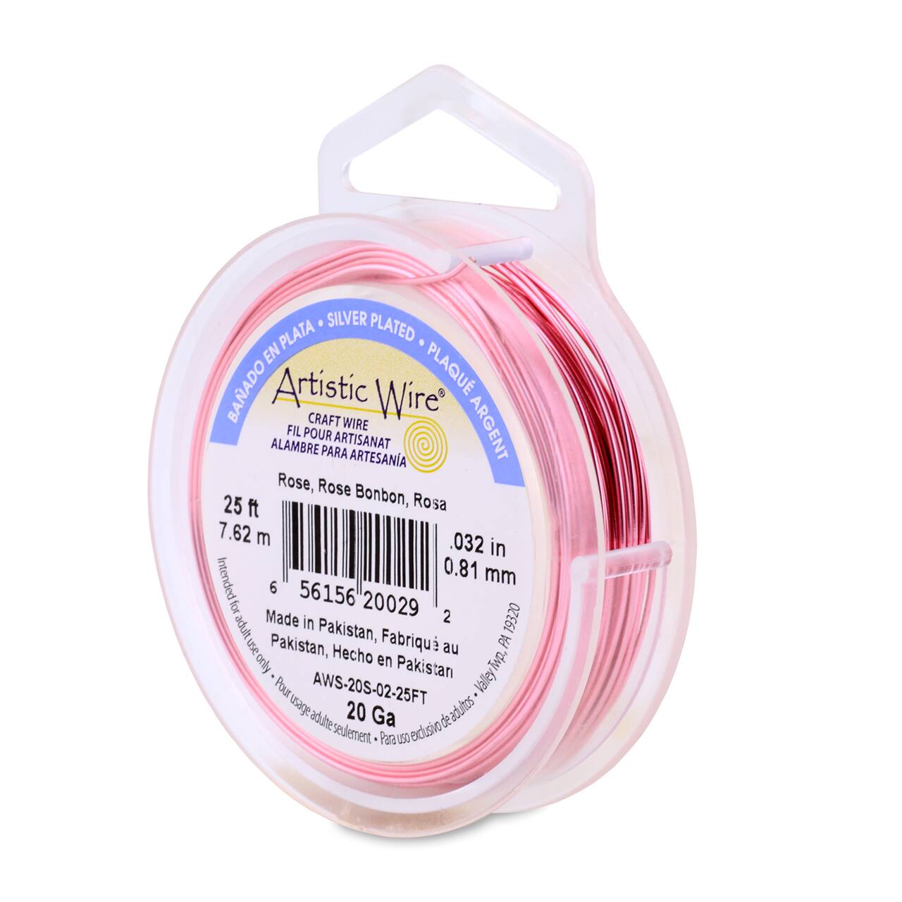 Artistic Wire® 20 Gauge Silver Plated Tarnish Resistant Colored Copper Craft Wire, 25ft.